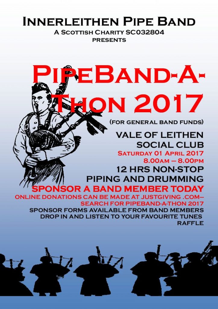Poster advertising PipeBand-A-Thon 2017